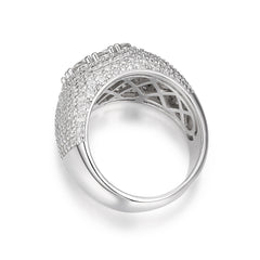 Round Moissanite 9 Flower Cluster Pinky Ring for Men