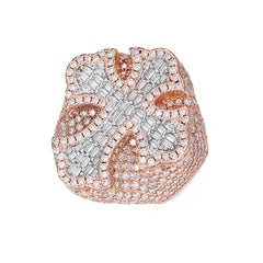 Round & baguette Cut moissanite Jesus Cross Ring Hip Hop Men's 925 Silver