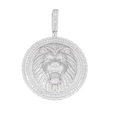 Royal Lion Medallion Pendant Fully Iced Moissanite