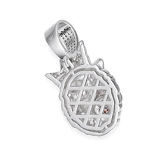 Royal Lion Pendant Iced Moissanite with Fiery Red Eyes