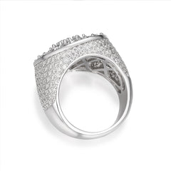 S925 Silver Inlaid Moissanite Ring, Fashionable For Daily Wear