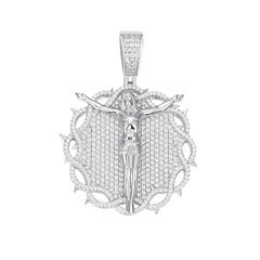 Sacred Moissanite Jesus on Cross Pendant