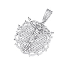 Sacred Moissanite Jesus on Cross Pendant
