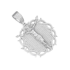 Sacred Moissanite Jesus on Cross Pendant