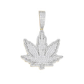 Sparkling Leaf Pendant with Moissanite Stones