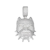 Spiked Pitbull Pendant with Moissanite Stones
