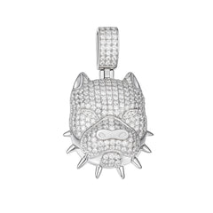 Spiked Pitbull Pendant with Moissanite Stones
