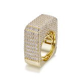 Square Cube Baguette Big Bulky Heavy CZ Diamond Ring