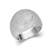 Sterling Silver Round Baguette Circle Face Icy Hip Hop Cluster Mens Ring