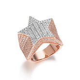 Super Star Baguette and Round VVS Moissanite Ring