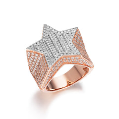 Super Star Baguette and Round VVS Moissanite Ring