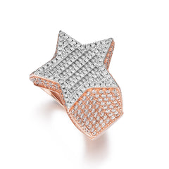 Super Star Baguette and Round VVS Moissanite Ring