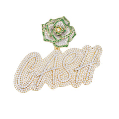 Symbol of Success Pendant Cash & Rose with Moissanite Brilliance