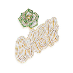 Symbol of Success Pendant Cash & Rose with Moissanite Brilliance