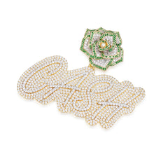 Symbol of Success Pendant Cash & Rose with Moissanite Brilliance