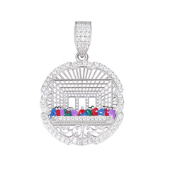 The Last Supper Medallion Pendant Enamel & Moissanite