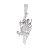 Unique Flame Heart Pendant VVS Moissanite Brilliance