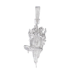 Unique Flame Heart Pendant VVS Moissanite Brilliance