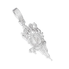 Unique Flame Heart Pendant VVS Moissanite Brilliance