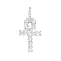 VVS Moissanite Ankh Necklace Pendant Timeless Egyptian Symbol