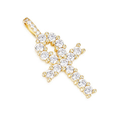 VVS Moissanite Ankh Necklace Pendant Timeless Egyptian Symbol