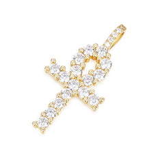VVS Moissanite Ankh Necklace Pendant Timeless Egyptian Symbol