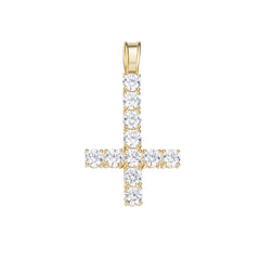 VVS Moissanite Cross Pendant Golden Shine