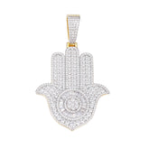 VVS Moissanite Hamsa Pendant with Radiant Center Design