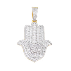 VVS Moissanite Hamsa Pendant with Radiant Center Design