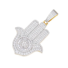 VVS Moissanite Hamsa Pendant with Radiant Center Design