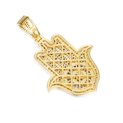 VVS Moissanite Hamsa Pendant with Radiant Center Design