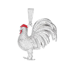 VVS Moissanite Rooster Charm Unique Animal Jewelry
