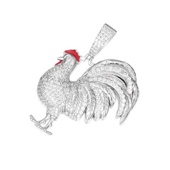 VVS Moissanite Rooster Charm Unique Animal Jewelry