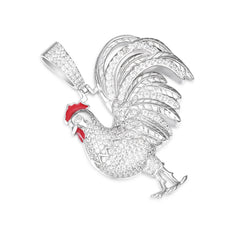 VVS Moissanite Rooster Charm Unique Animal Jewelry