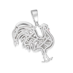 VVS Moissanite Rooster Charm Unique Animal Jewelry