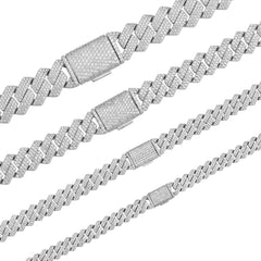 VVS Colorless Moissanite Cuban Link Chain 14K Gold (ALL SIZES)