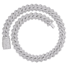 VVS Colorless Moissanite Cuban Link Chain 14K Gold (ALL SIZES)