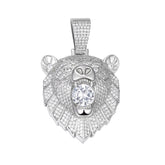 Wild Moissanite Bear Pendant Unique Animal Jewelry