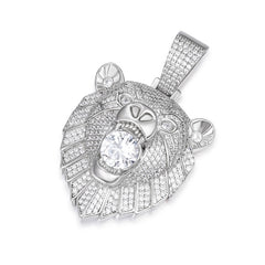Wild Moissanite Bear Pendant Unique Animal Jewelry