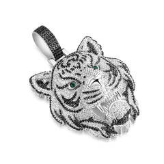Iced Out Tiger Head Moissanite Pendant – S925 Silver Hip Hop Jewelry