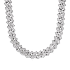 14MM Moissanite Baguette  Iced-Out Cuban Link Chain Necklace