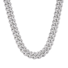 20MM Moissanite Baguette  Iced-Out Cuban Link Chain Necklace