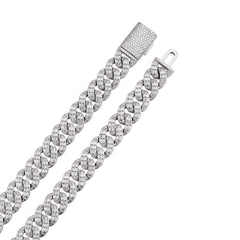20MM Moissanite Baguette  Iced-Out Cuban Link Chain Necklace