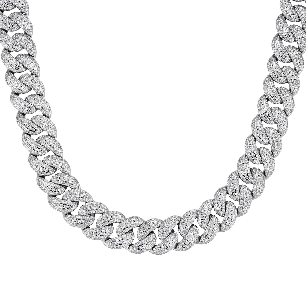 21MM Bold VVS Moissanite-Encrusted Cuban Link Necklace