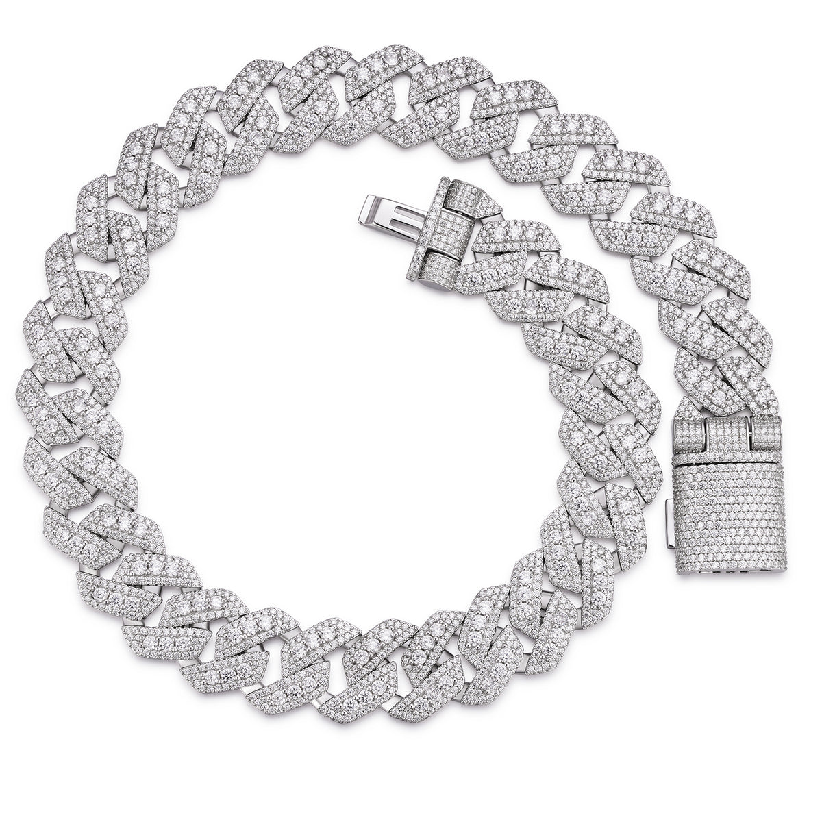 22mm Width Iced-Out Cuban Link Chain , Luxury Men's Hip Hop Jewelry