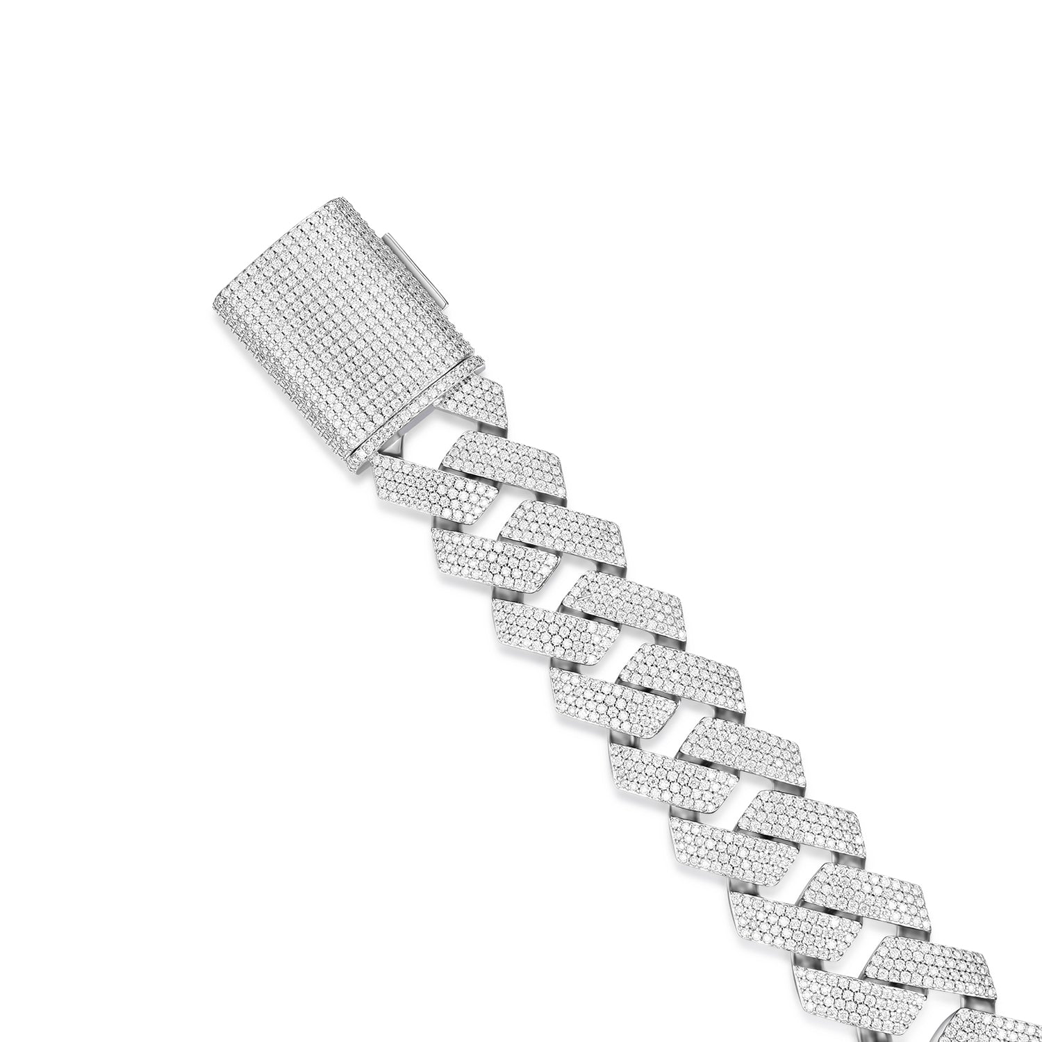 23MM Moissanite Two Tone Cuban Link Bracelet