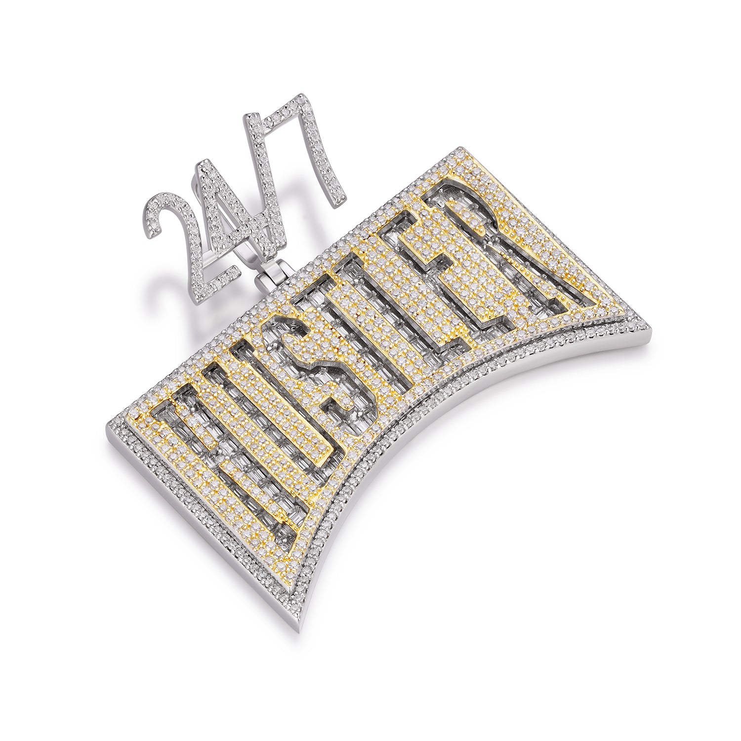 24/7 Hustler VVS Moissanite Iced Out Pendant