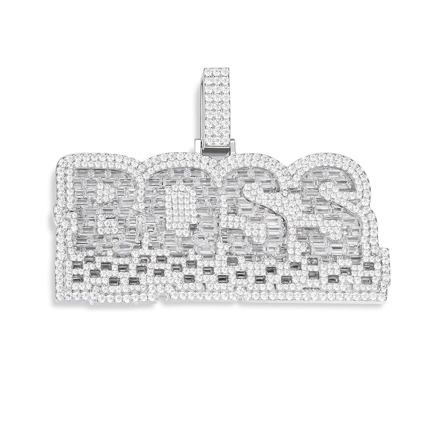 Iced-Out BOSS Pendant with VVS Moissanite Stones