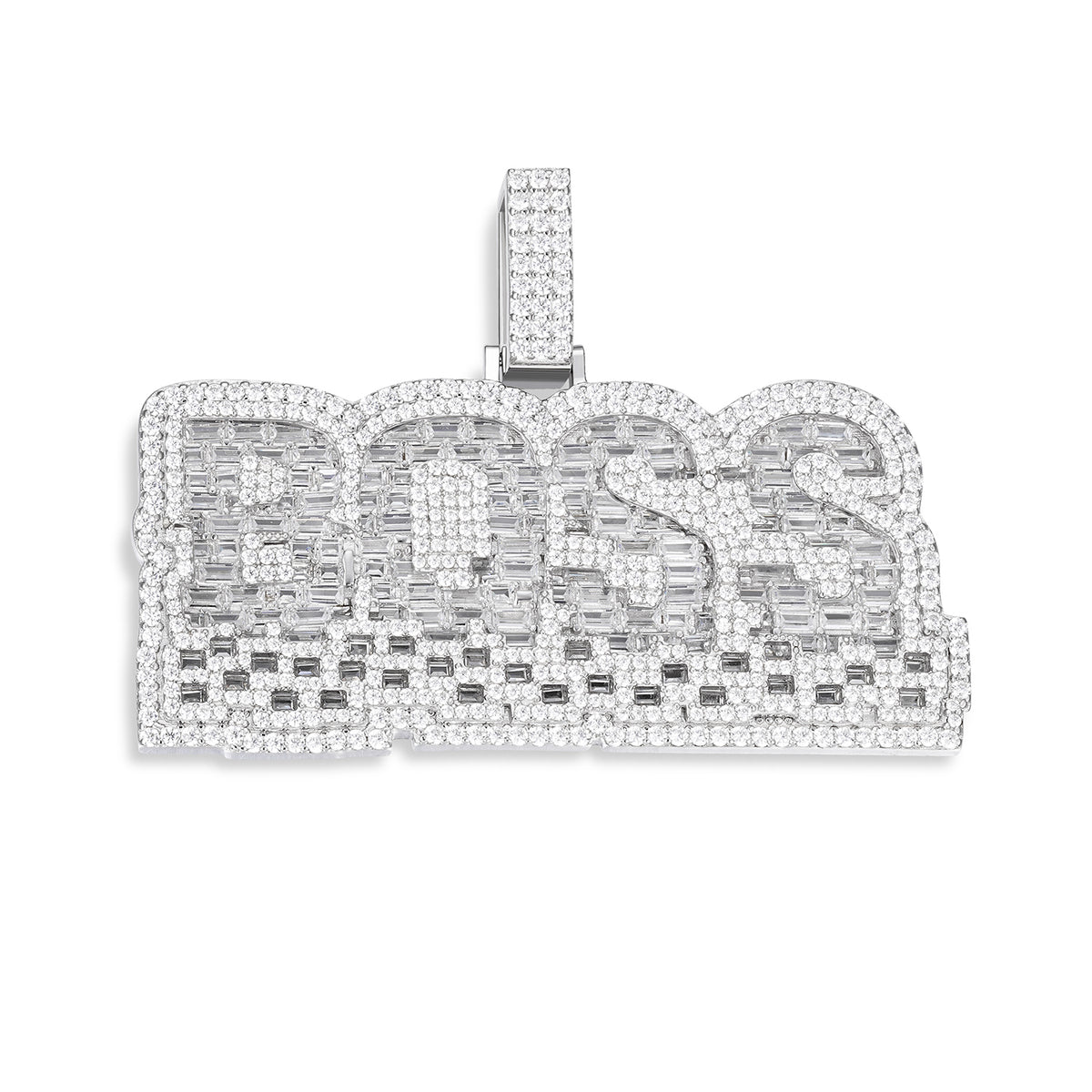 Iced-Out BOSS Pendant with VVS Moissanite Stones