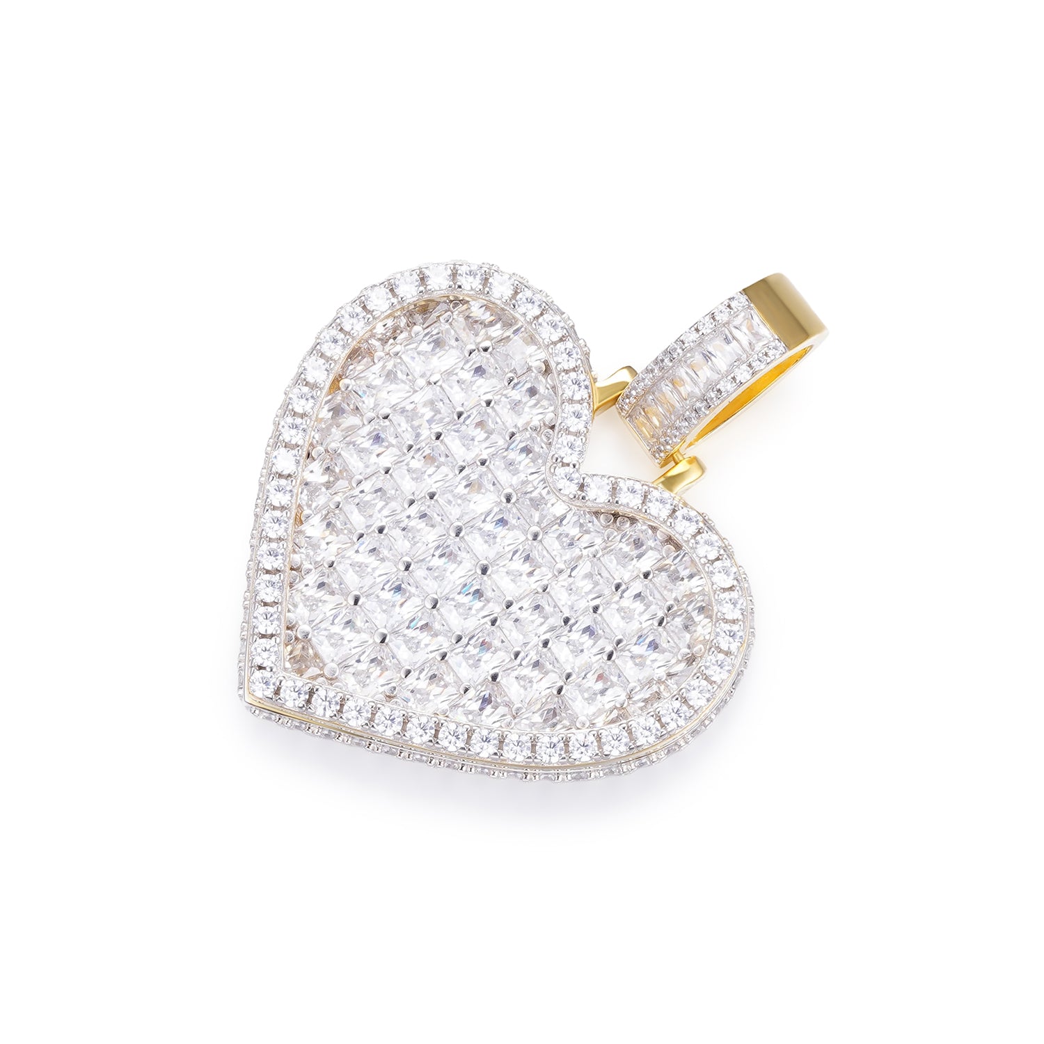 Baguette CZ Heart Pendant